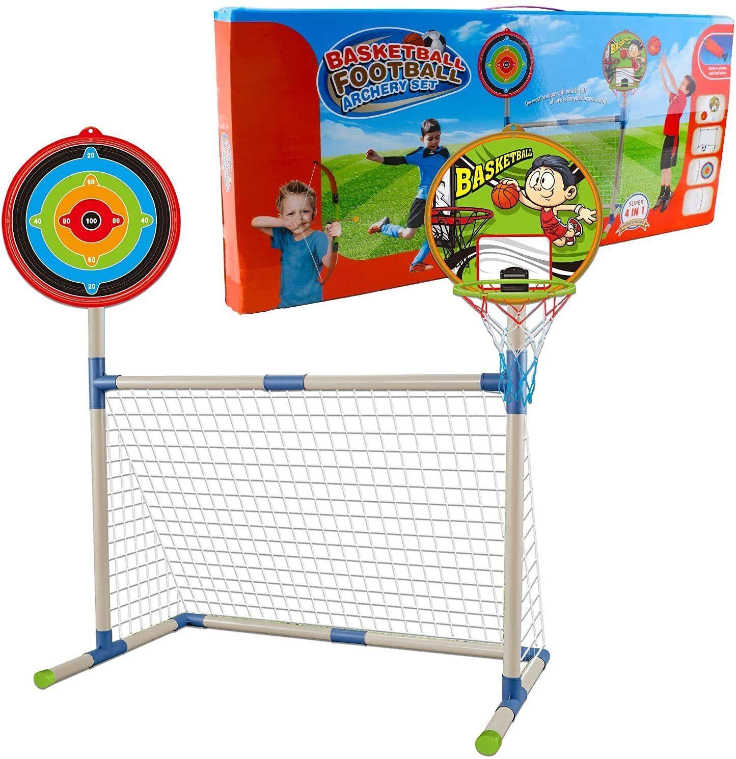 Junior Archery Sets - 3 in 1 Outdoor Games Sports Basketball Football Archery Play Set for Kids