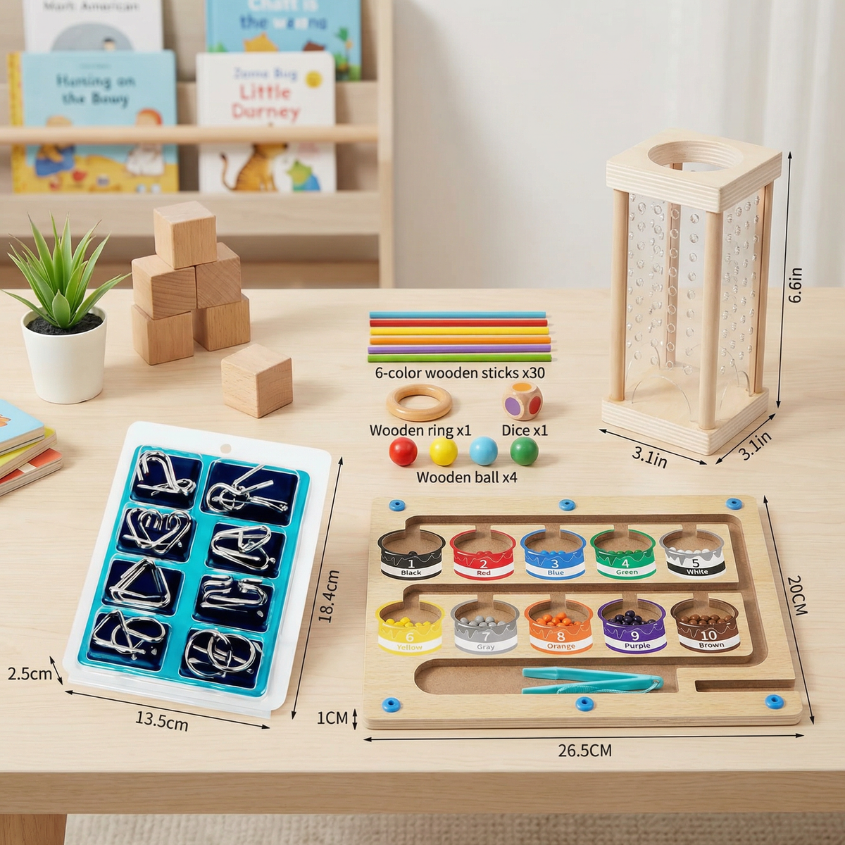 3-piece Montessori Learning & Puzzle Activity Set for Kids