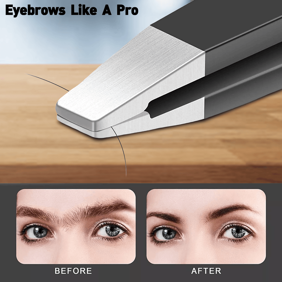 Steel Eyebrow Tweezers - Professional 4-Pieces Hair Beauty Pluckers Set