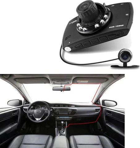Dual Lens Car Dash Cam – Front & Rear 1080P Full HD Dash Camera with Night Vision