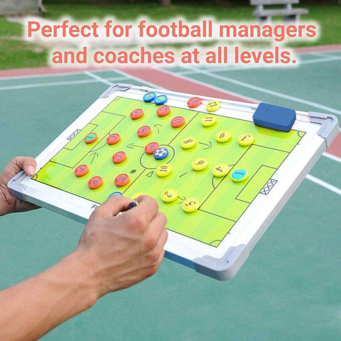 Magnetic Football Coaching Board Tactics Strategy - Double Sided with Player Markers
