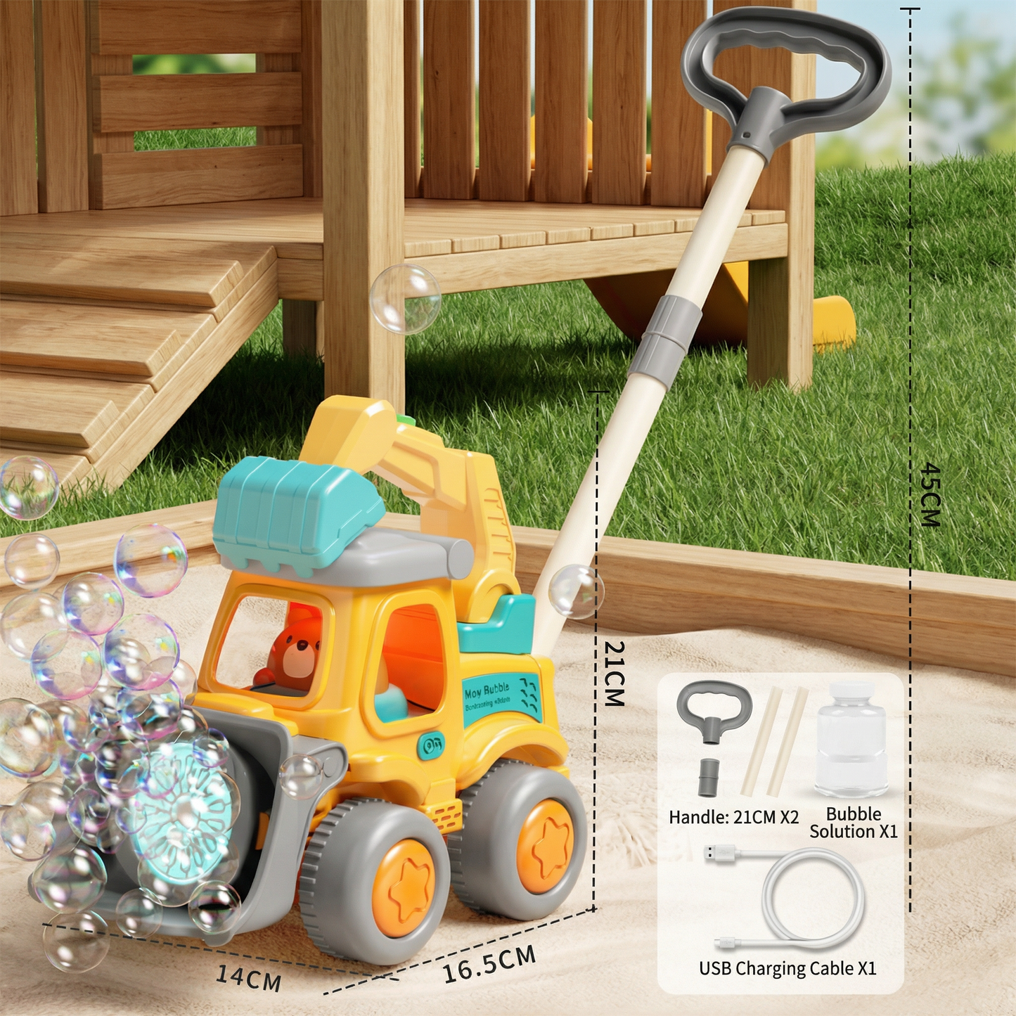 Light-Up Bubble Push Toy – Bubble Blowing Walker for Kids