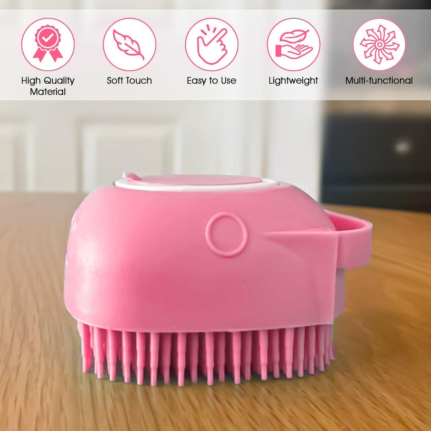 Pet Bath Brush - Pet Dogs Cat Massage Bath Brush Scrubber Shampoo Silicone Dispenser Shower Soft