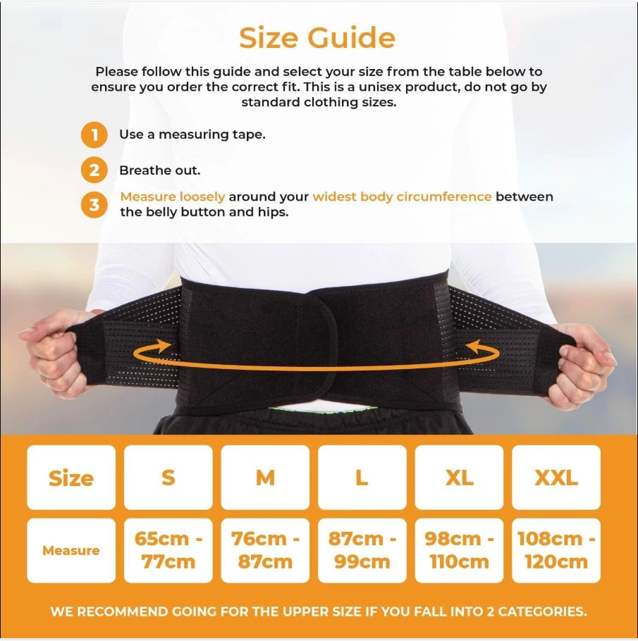 Lower Back Support Belt - Adjustable Back Brace for Lower Back Pain