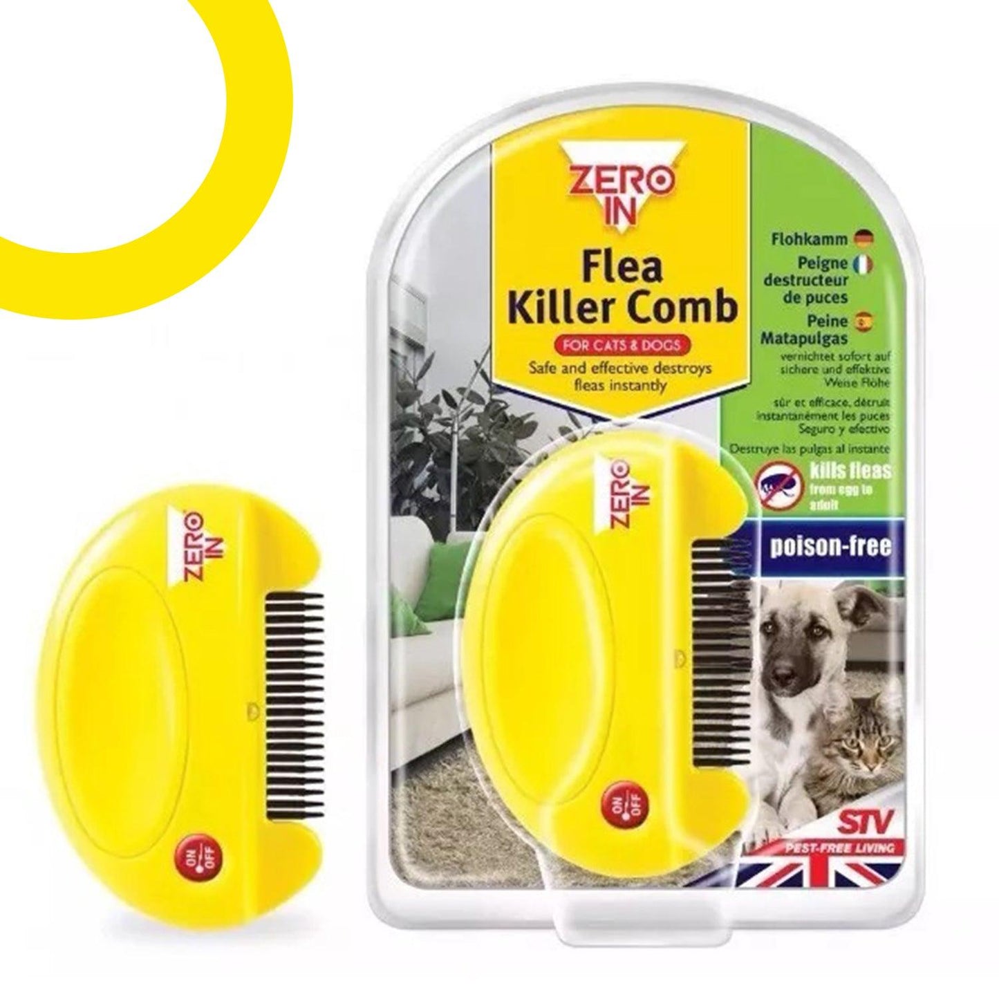 Electric Flea Combs - Flea Killer Electric Comb for Pet Cats Dogs Kills Eggs Fleas Safe Effective No Chemical Comb