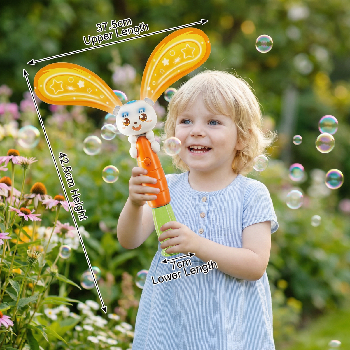 Light-Up Winged Bunny Bubble Maker – Kids Electric Bubble Wand