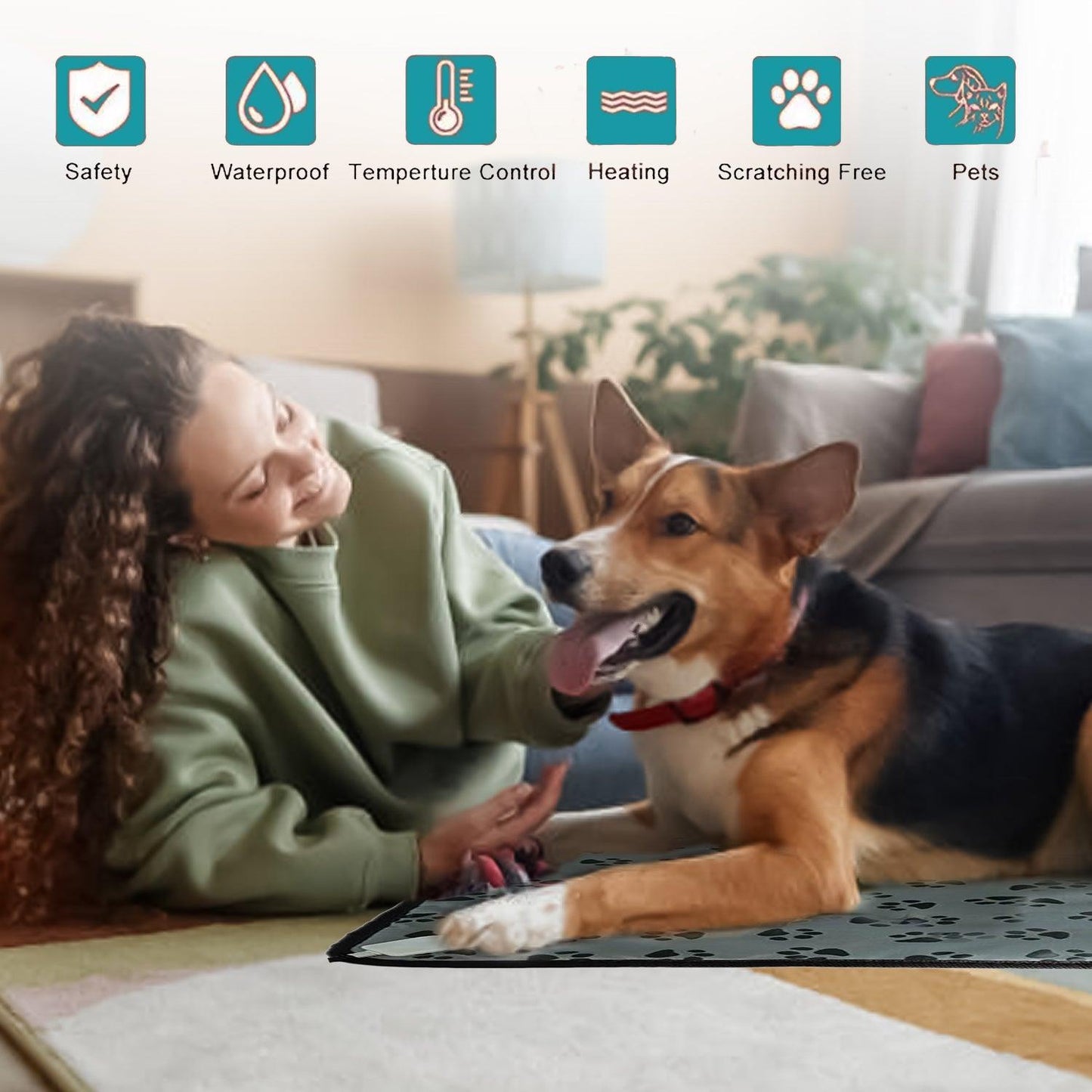 Pet Heating Pad - Electric Heat Mat Heated Bed Dog Puppy Whelping Pads