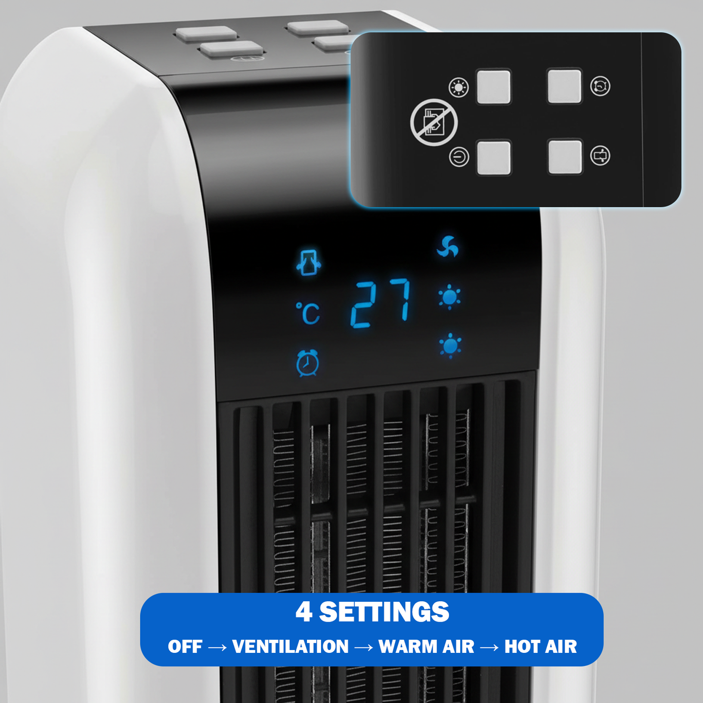 Electric Space Heater – Portable Energy Efficient Room Heater with Thermostat