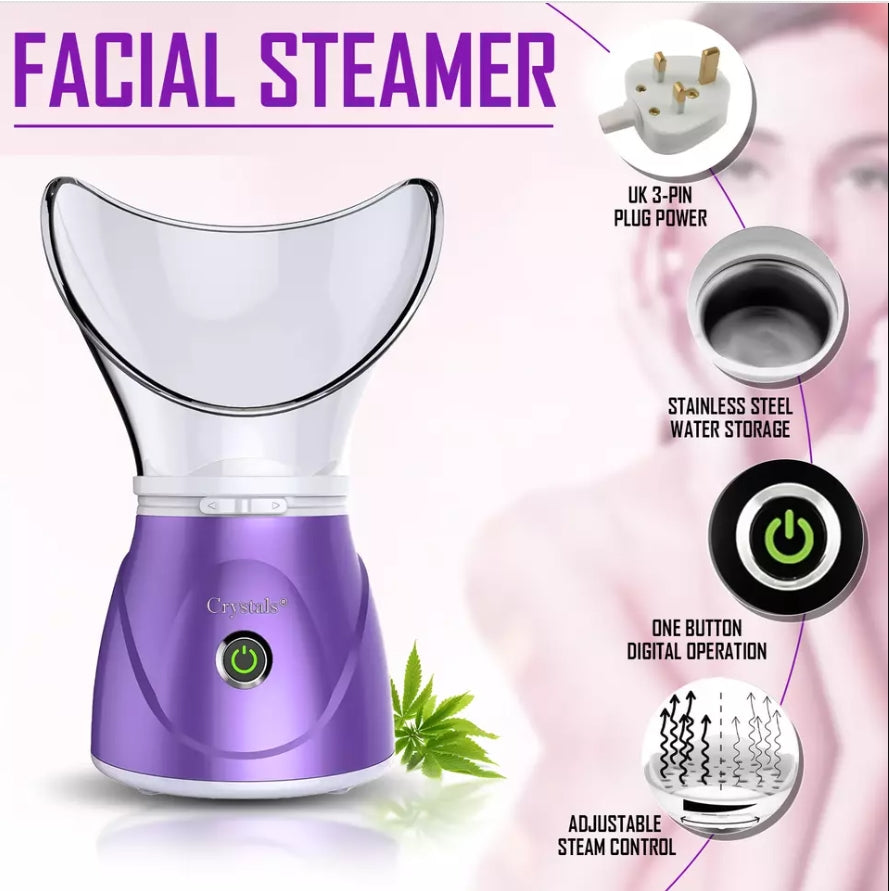 portable facial steamer - Professional Sinus Steam Inhaler Face Skin Moisturizer Facial Mask Sauna Spa Steamers Sprayer with Aromatherapy Diffuser Humidifier Function