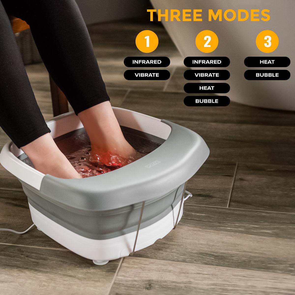 Foot Spa Massager - Foot Spa Pedicure Wet Bath Bubble Massage Bucket Feet Therapy Soothing Folding