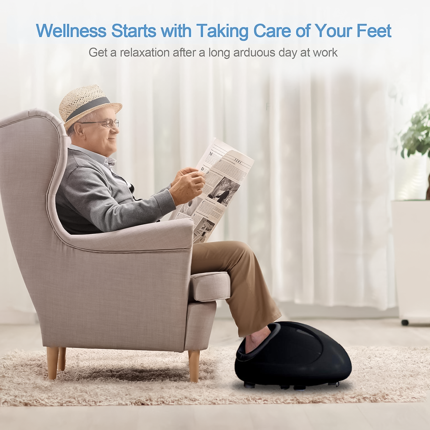 Shiatsu Foot Massager – Deep Kneading Electric Foot Therapy with Heat & Vibration