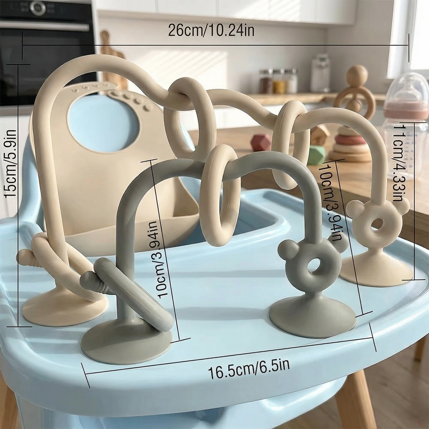 Silicone Baby Activity Toy – Suction Cup Learning Toy for Table & High Chair