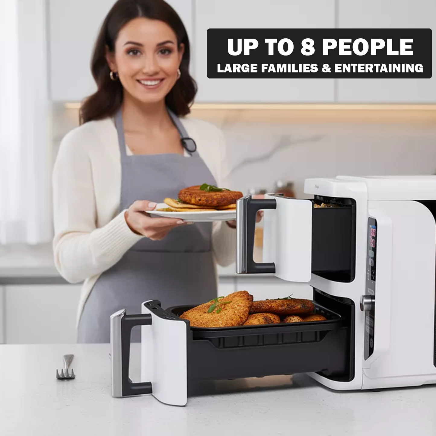 Large Air Fryer – Family Size Oil-Free Hot Air Fryer with Digital Touch Screen