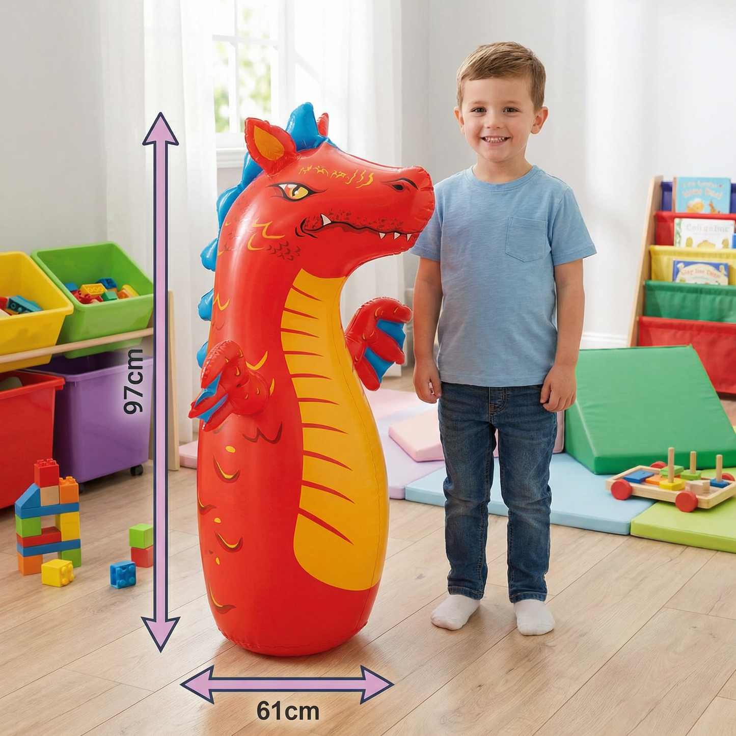 Kids Inflatable Punching Bag – Animal Design with Water-Filled Base