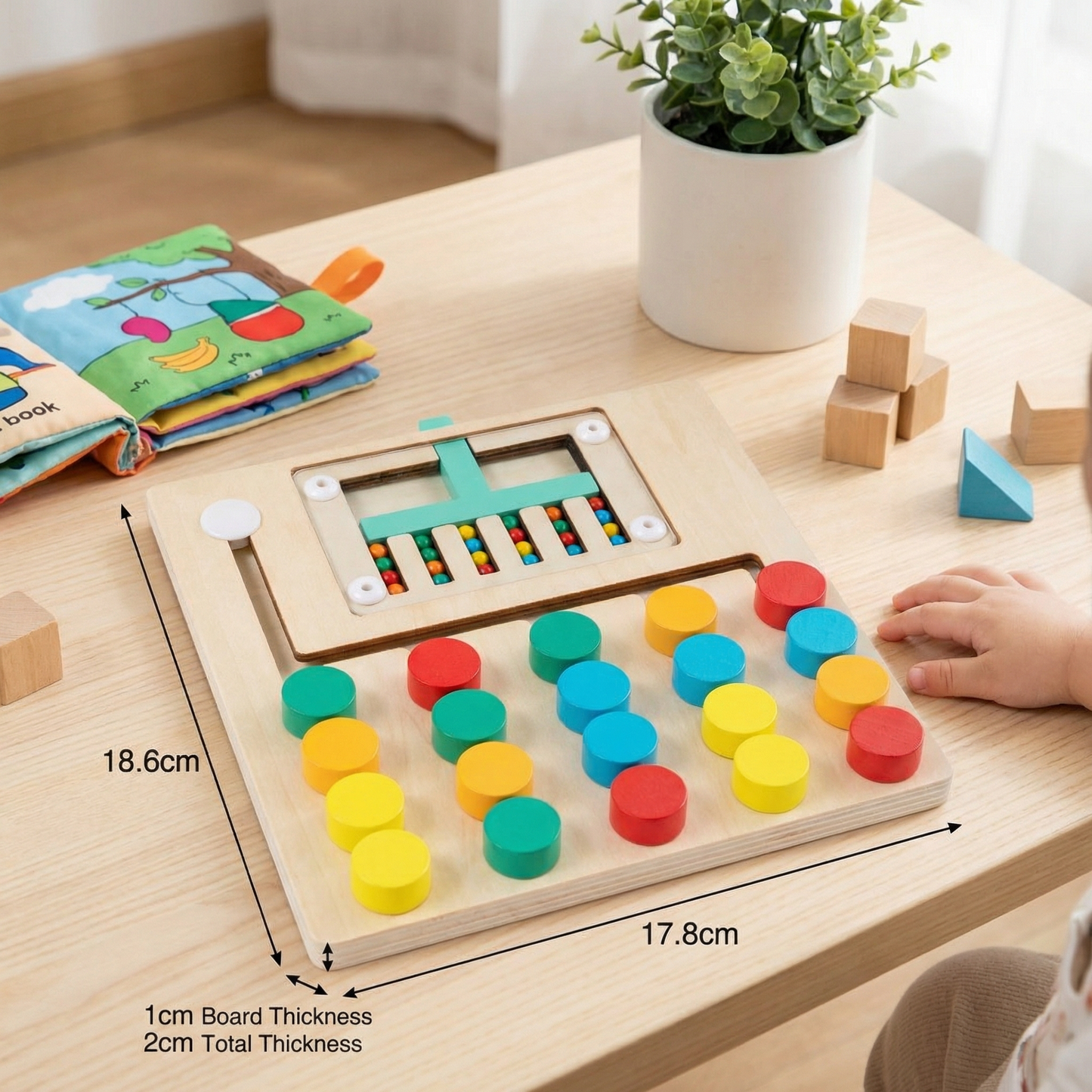 Wooden Four-Colour Logic Sorting Game – Montessori Learning & Thinking Toy for Kids