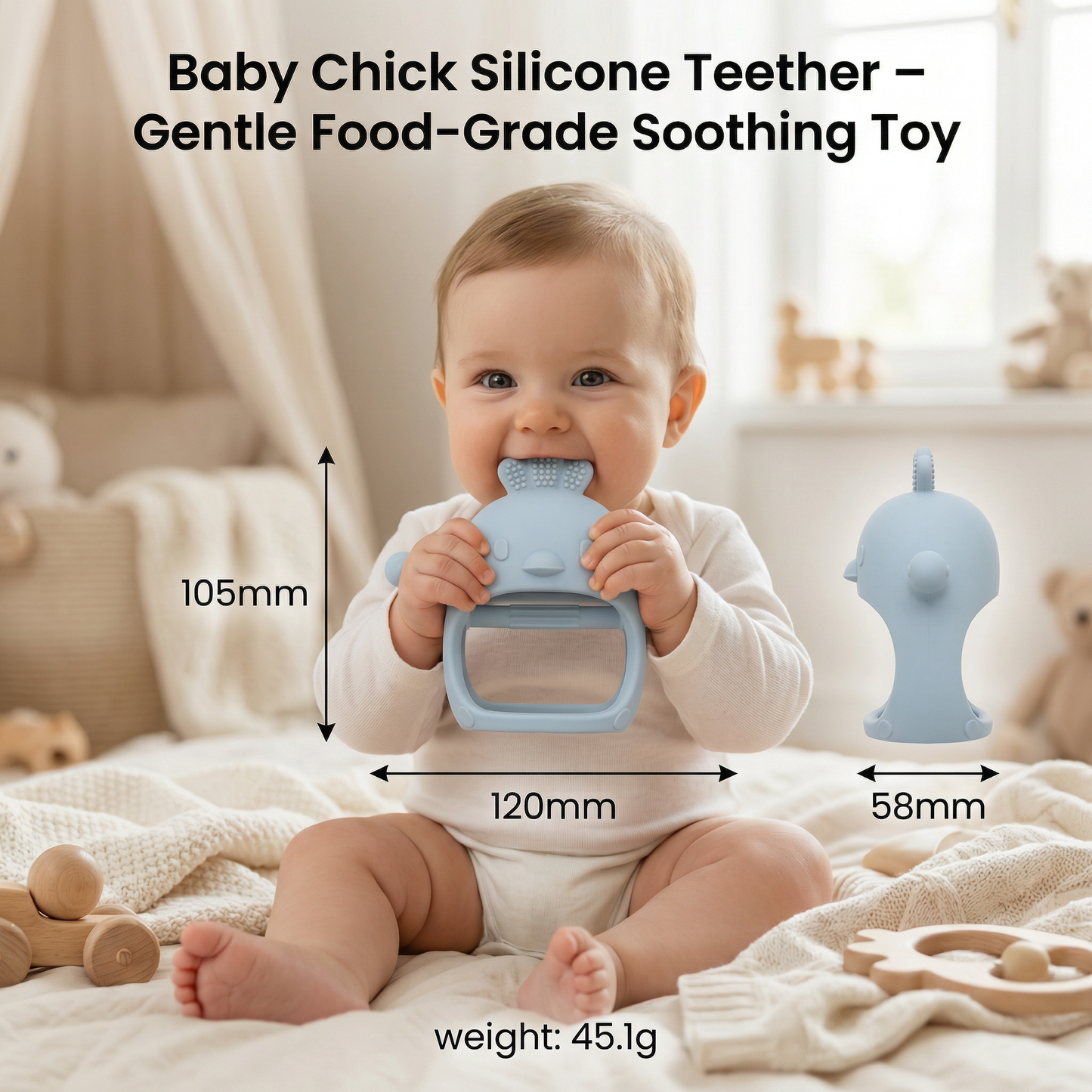 Baby Chick Silicone Teether – Gentle Food-Grade Soothing Toy