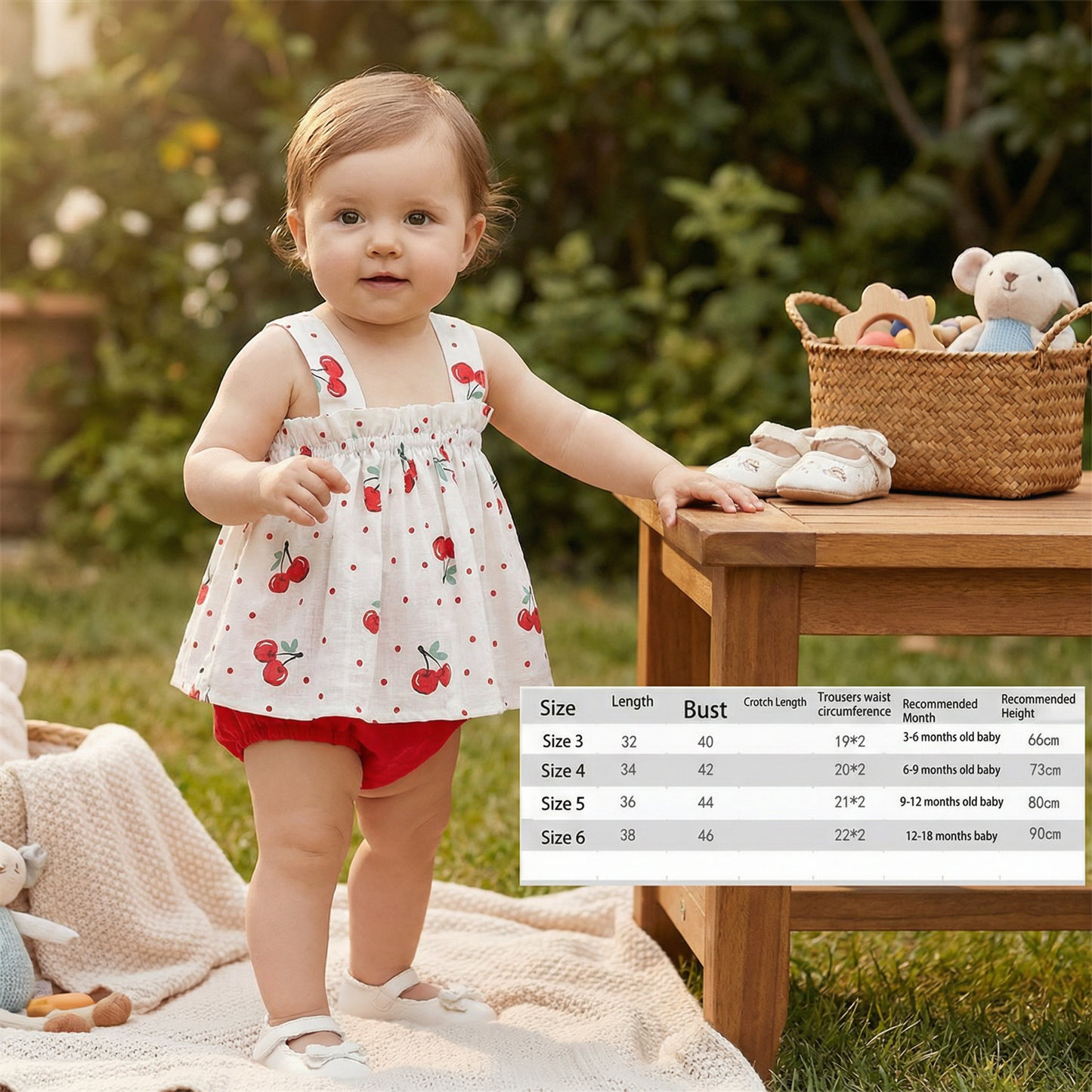 Summer 2-Piece Baby Girl Outfit – Plaid Strap Dress with Matching Bloomers