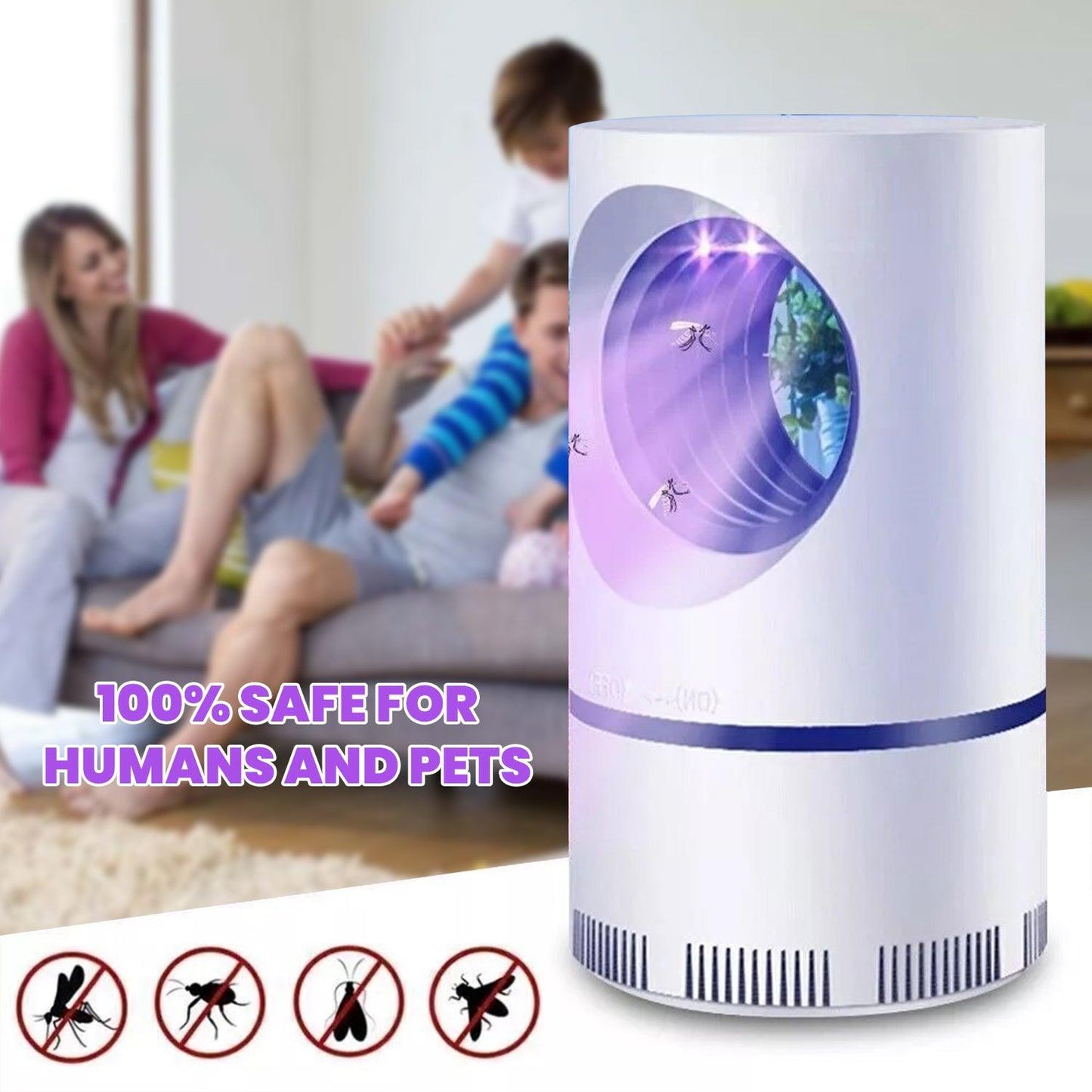 Mosquito Killer Lamp - 2X Electric USB Insect Mosquito Killer Bug Zapper Fly Pest Catcher Trap LED Lamp