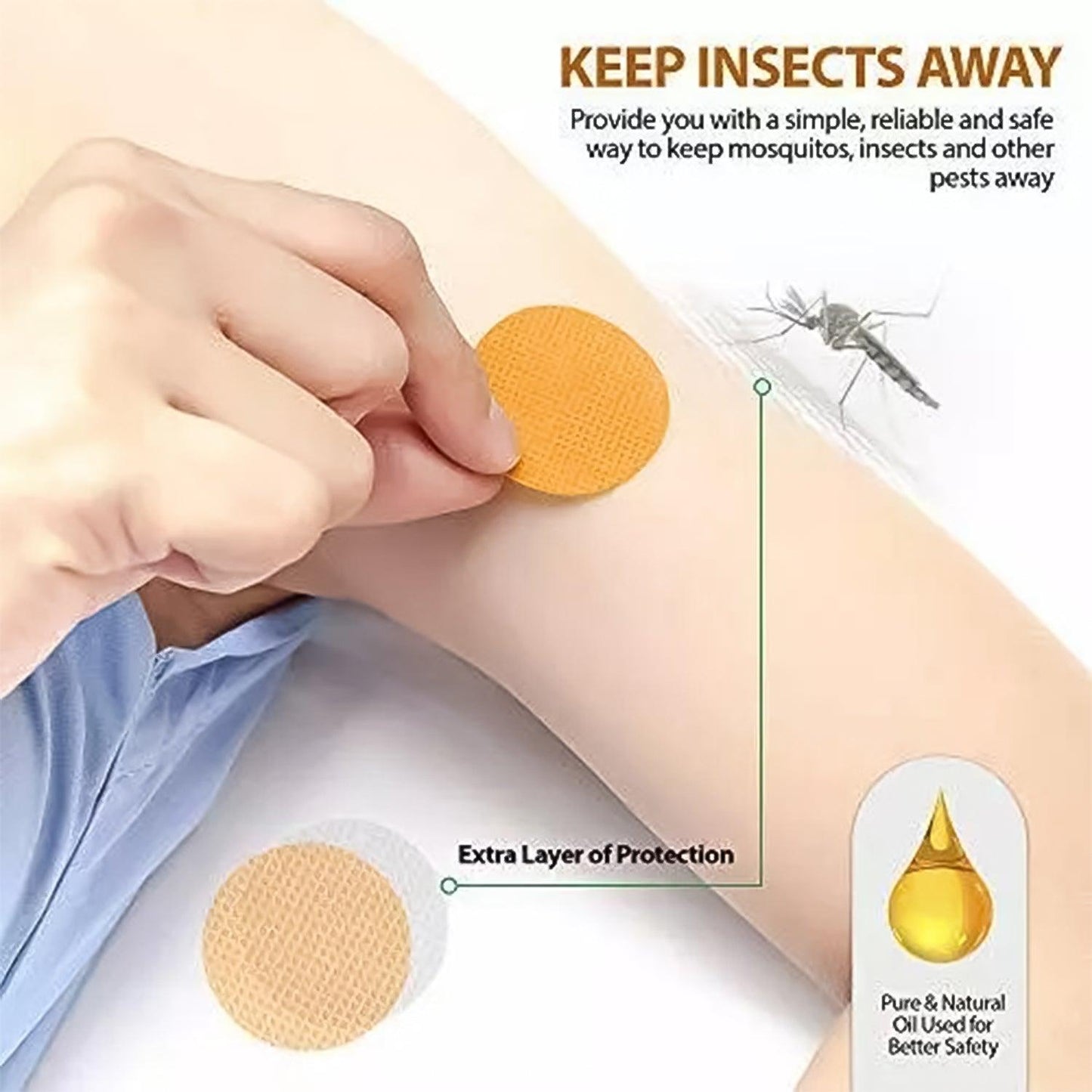 Mosquito Repellent Stickers - Mosquito Patches (x120) Natural Insect Repellent 24 Hours Protection