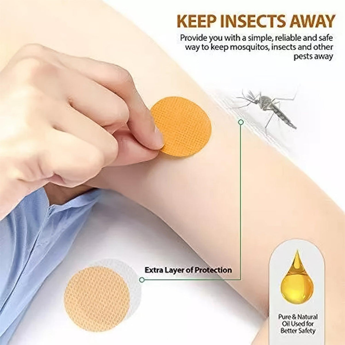 Mosquito Repellent Stickers - Mosquito Patches (x120) Natural Insect Repellent 24 Hours Protection