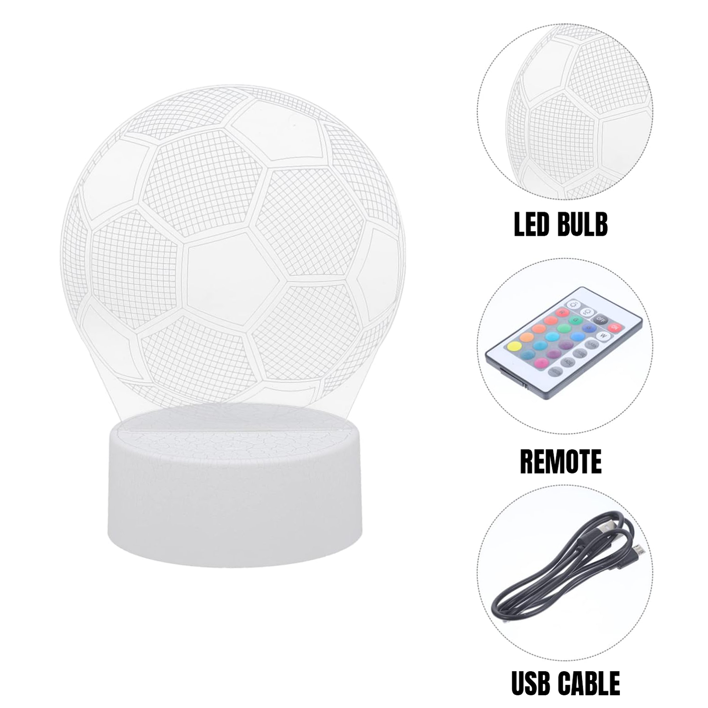 3D Illusion Lamp – Visualization Color LED Night Lights with Remote Control