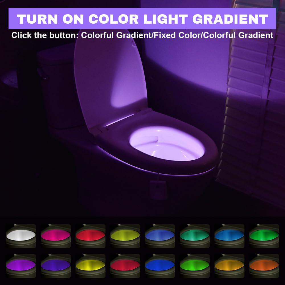 Toilet Sensor Light - RGB Multicolor Toilet Motion Activated Sensor LED Bathroom Seat Night Lamp