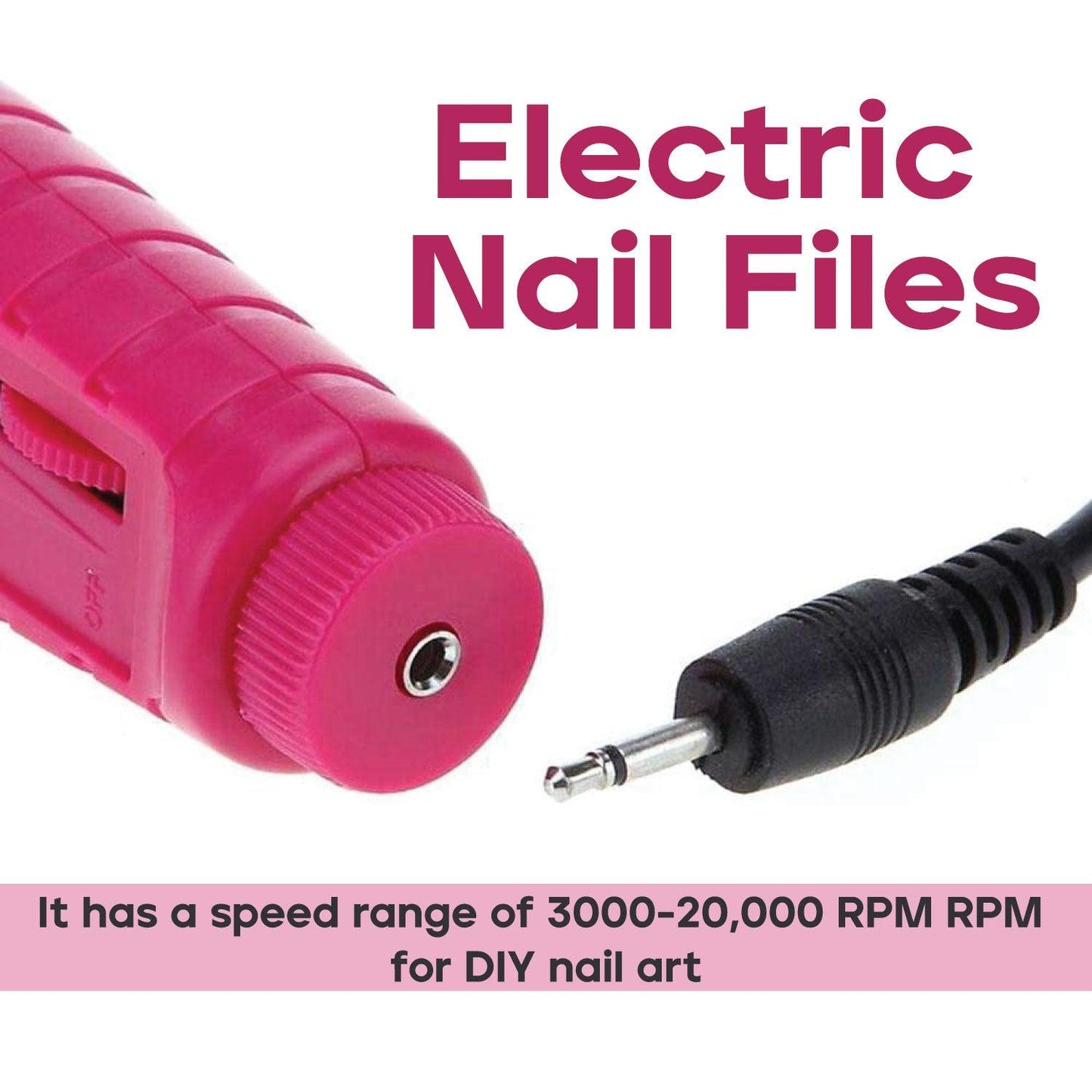 Electric Nail Files - Electric Nail Drill with 11 Drill Bits and Sanding Bands, 20000 RPM Adjustable Speed, Portable Nail Drills for Acrylic Nails