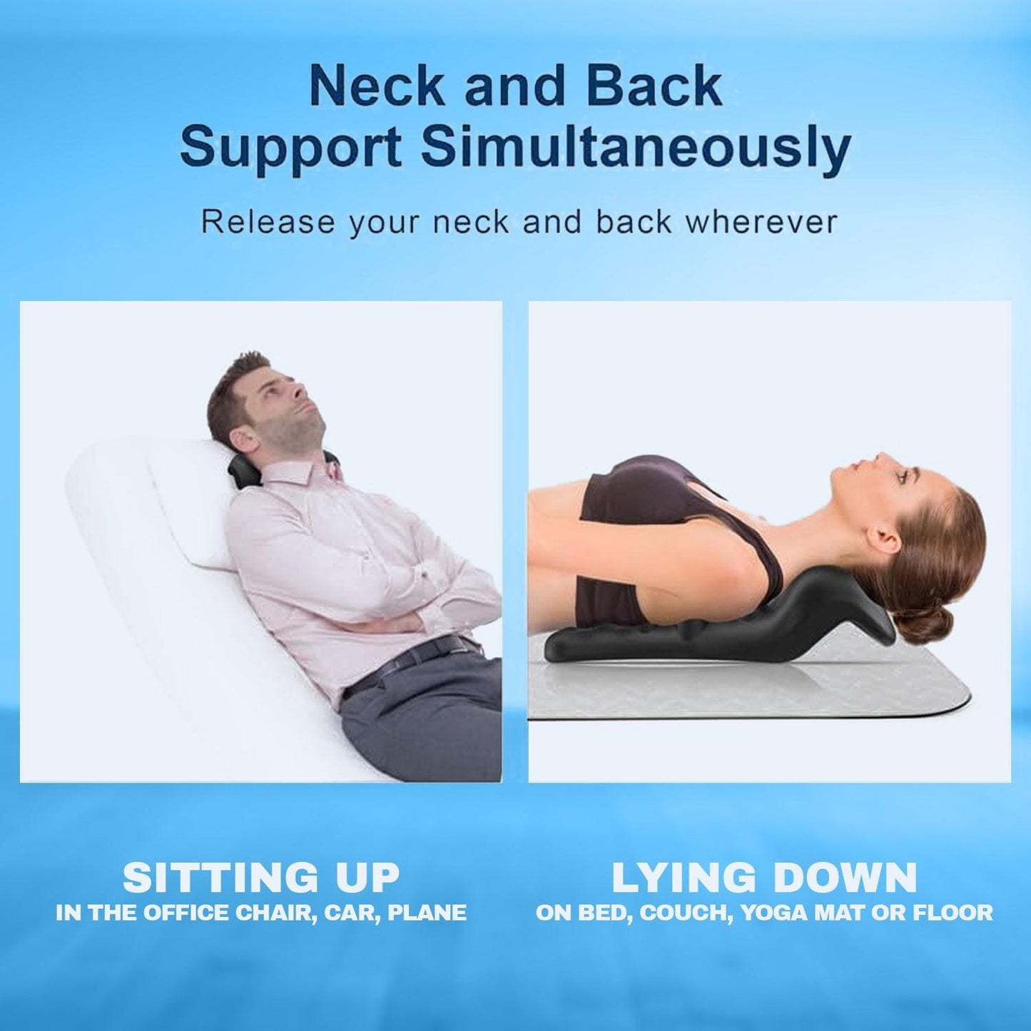 Neck Shoulder Massager - Upper Back Massager Cervical Traction Device Neck Stretcher For TMJ Pain Relief Cervical Spine Alignment Chiropractic Pillow