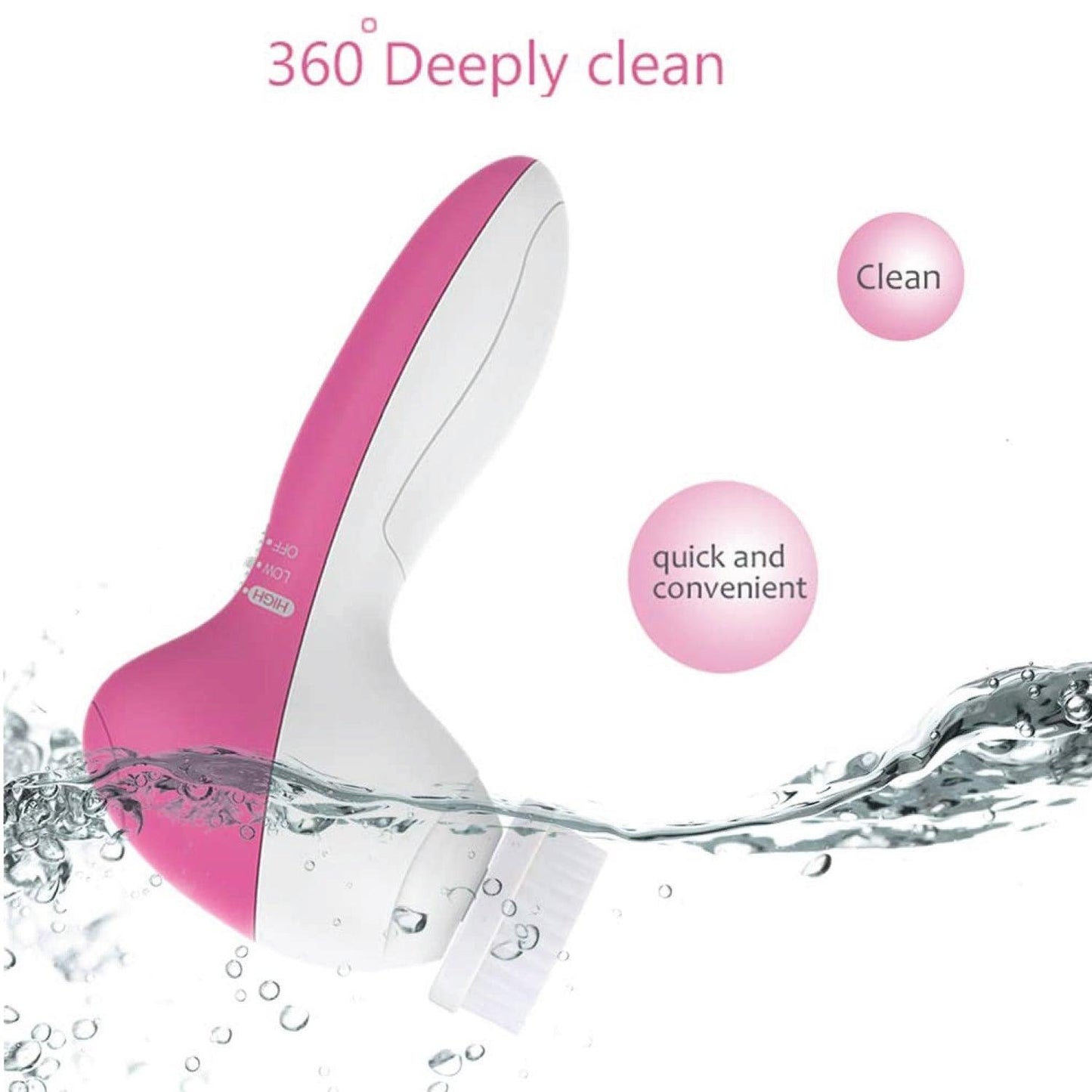 Facial Cleansing Brush - 5 in 1 Electric Facial Cleaner Wash Face Brusher Hand Skin Exfoliation Massager