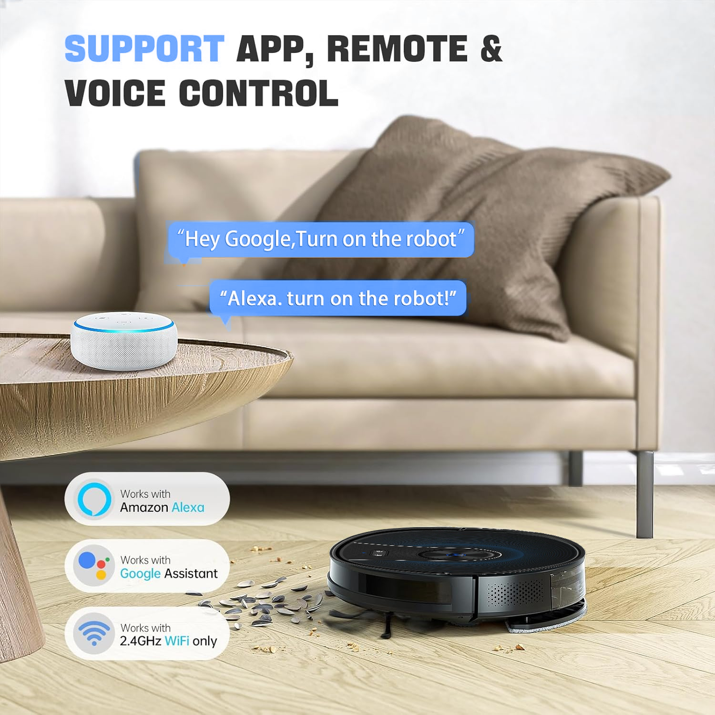 Robot Vacuum Cleaner – Smart Auto Cleaning with WiFi App, Mapping & Strong Suction