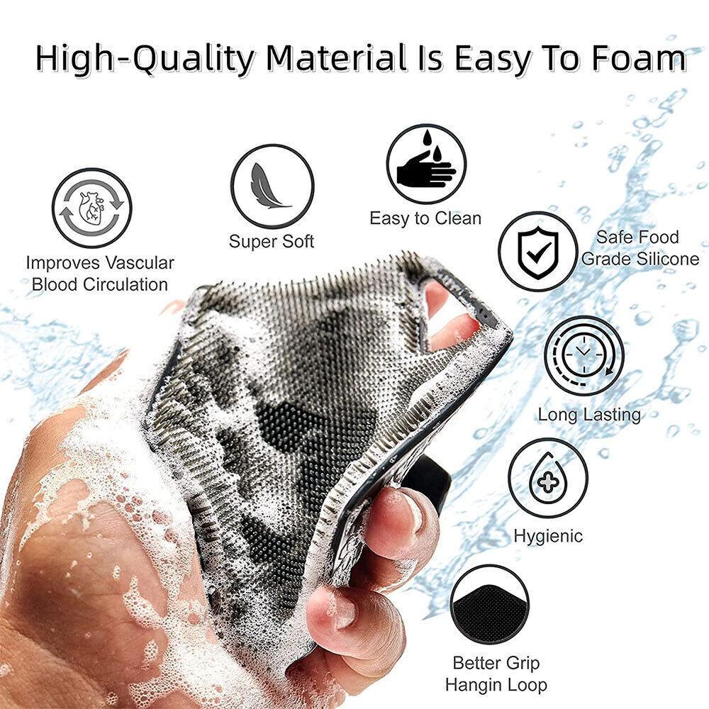 Silicone Body Scrubber - Silicone Body Face Scrubber Shower Cleansing Brush Exfoliating Deep Clean Brush