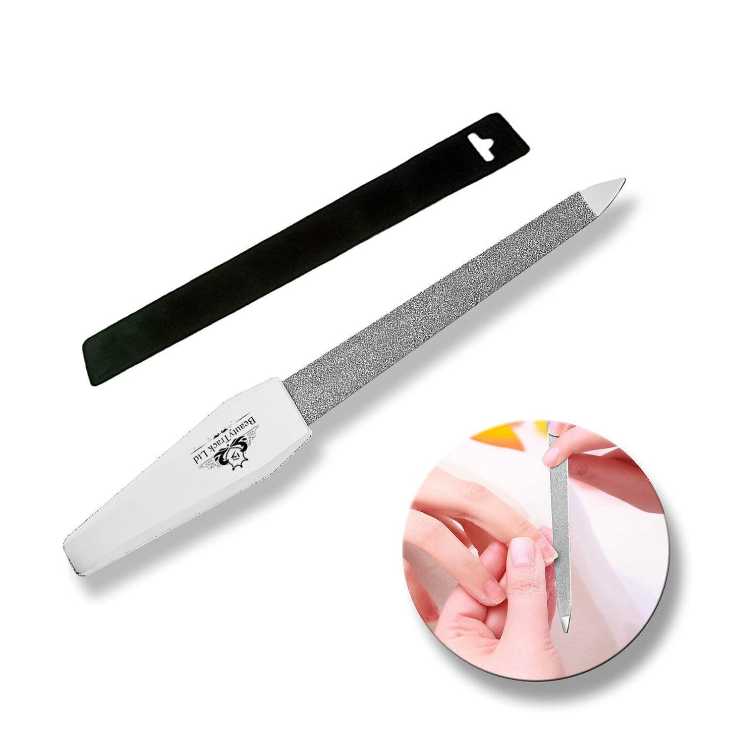 Metal File for Nails - 5" Diamond Dusted Coarse Nail Files Manicure Pedicure Tool Small Metal Nail File