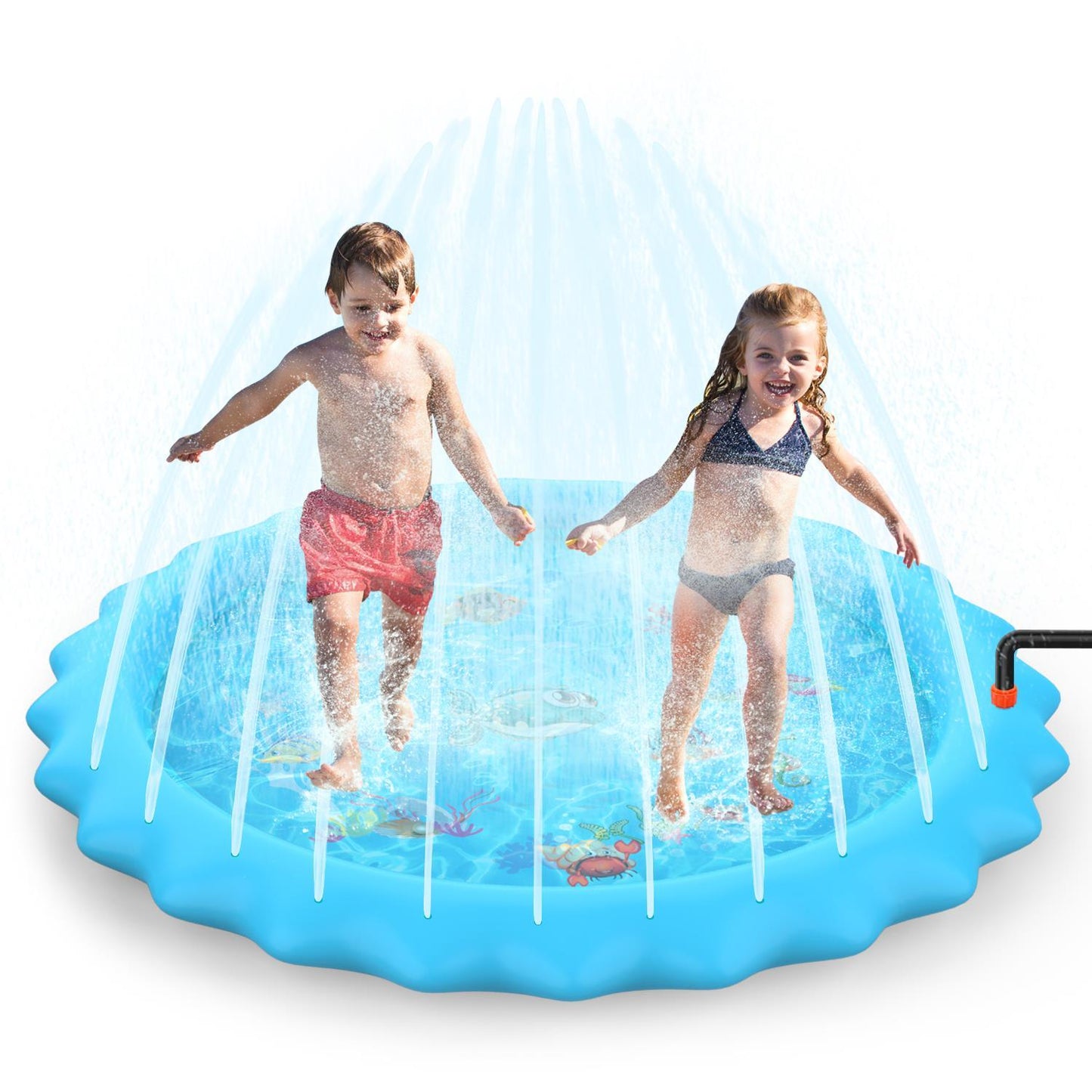 Sprinkler Splash Pad - Outdoor Water Play Sprinklers Large Round Sprinkle Splash Water Play Mat Summer Spray Inflatable for Kids