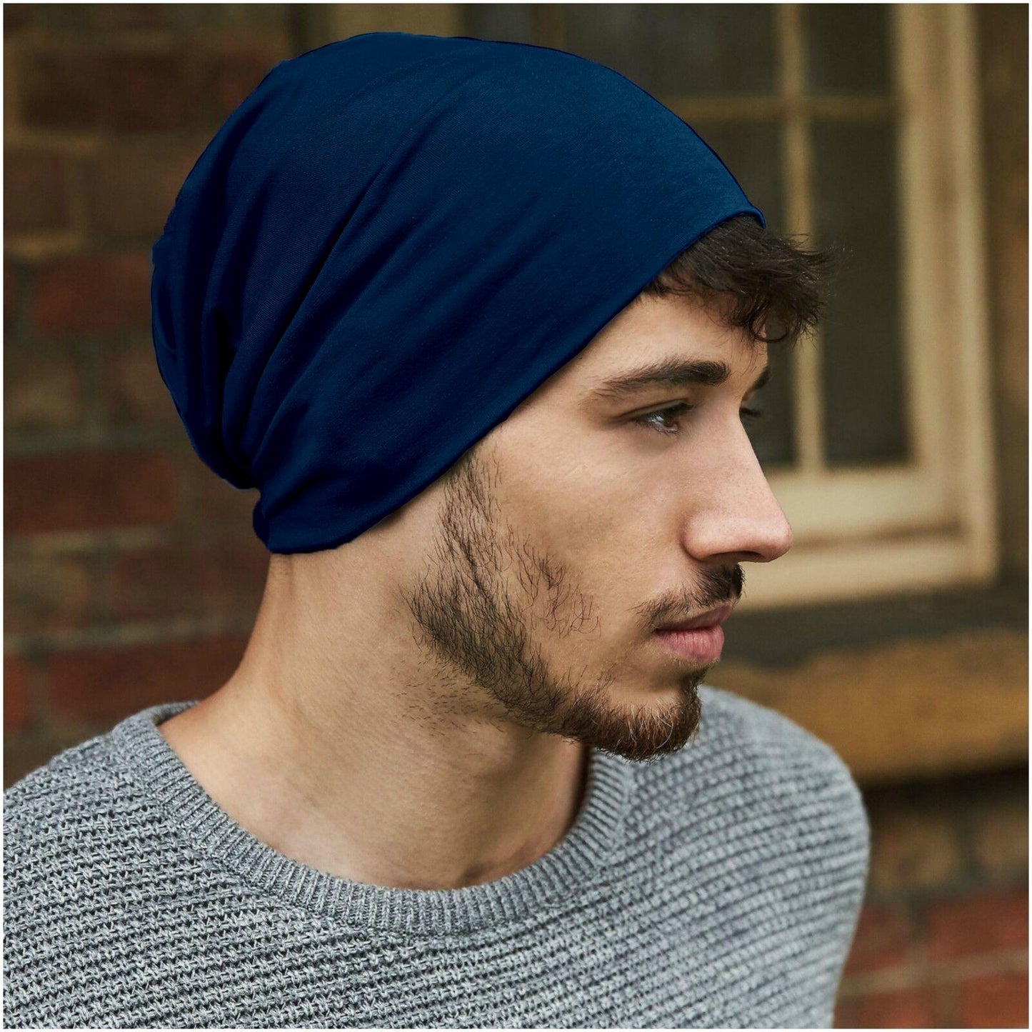 Slouchy Beanie Hats UK - Jersey Stretch Beanie Hat Soft Thin Warm Cotton Skull Cap