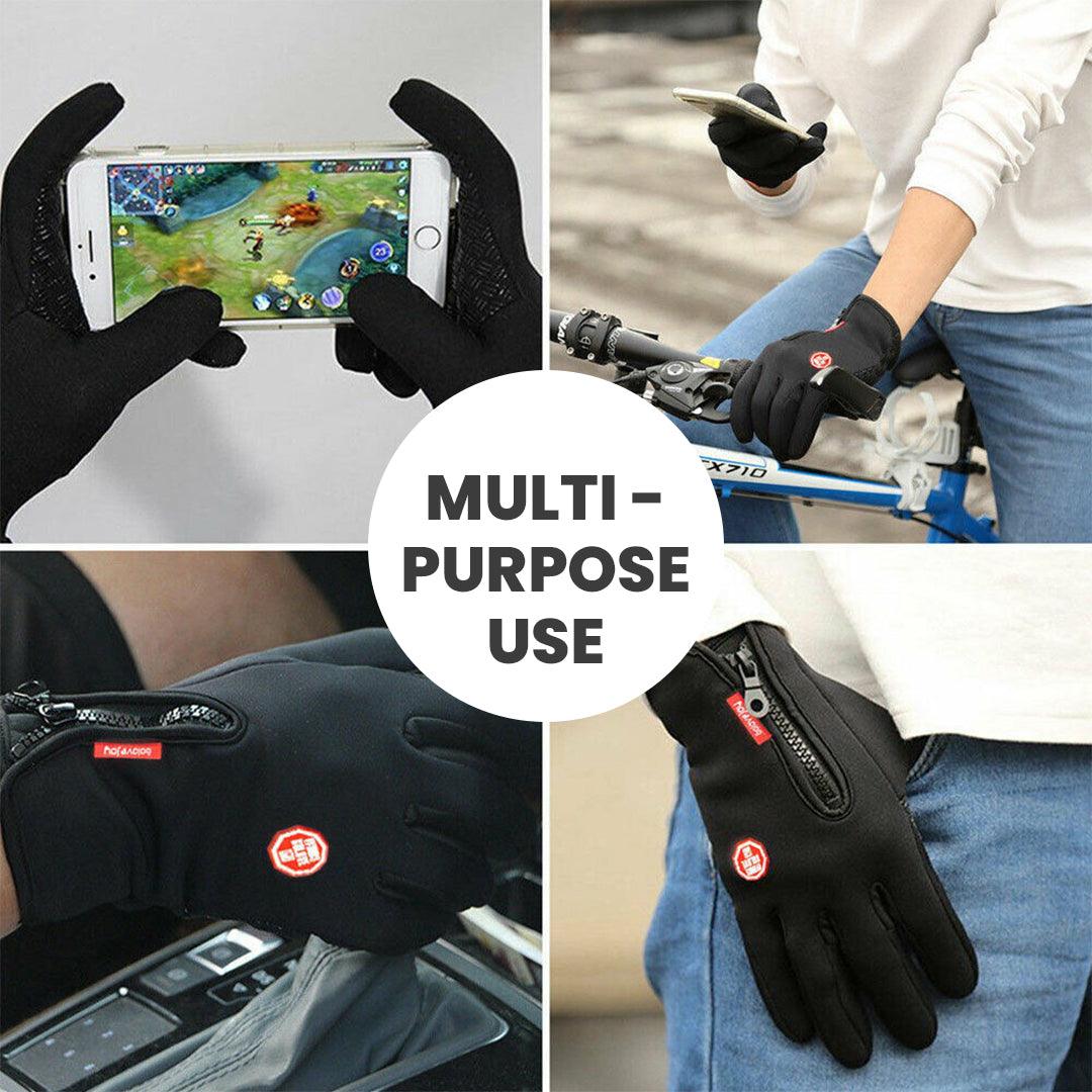 Thermal Waterproof Gloves - Winter Warm Windproof Fleece Lined Thermal Touch Screen Gloves