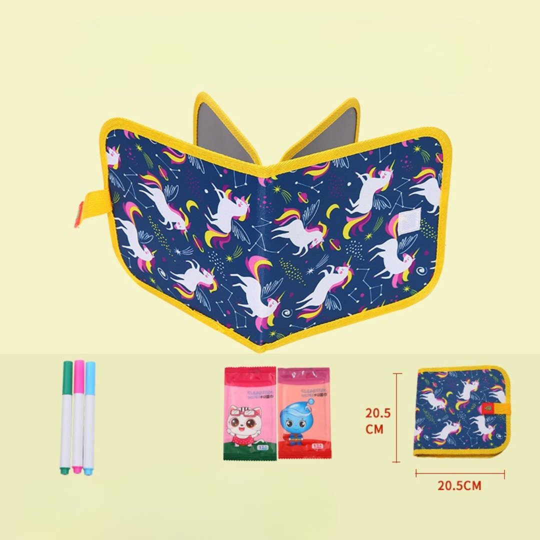 Portable reusable drawing book for children