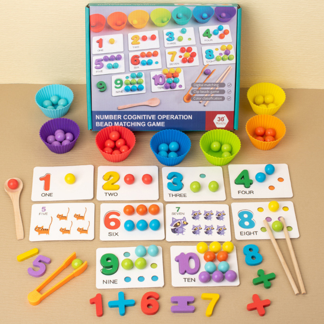 Montessori Ball Number and Colour Sorting Set for Learning to Count