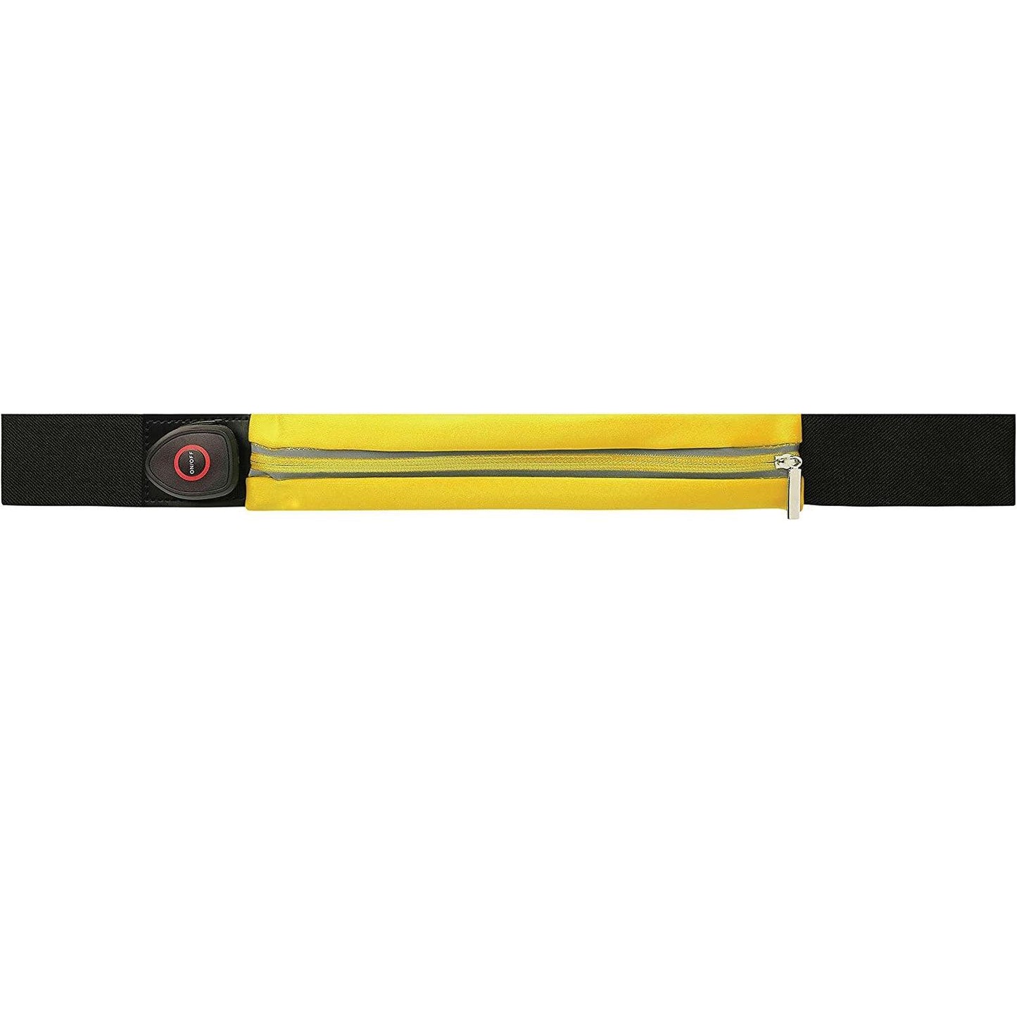Flipbelt for Running - Ultra Yellow Coloured LED Reflective Running Belt For Women and Men USB Rechargeable Running Phone Holders Waist Bag