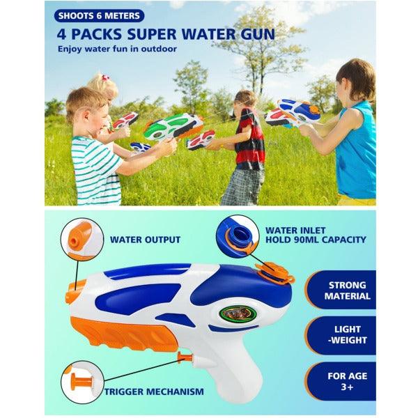 Most Powerful Water Gun UK - FOSUBOO Water Guns, 4 Pack Water Pistols for Kids