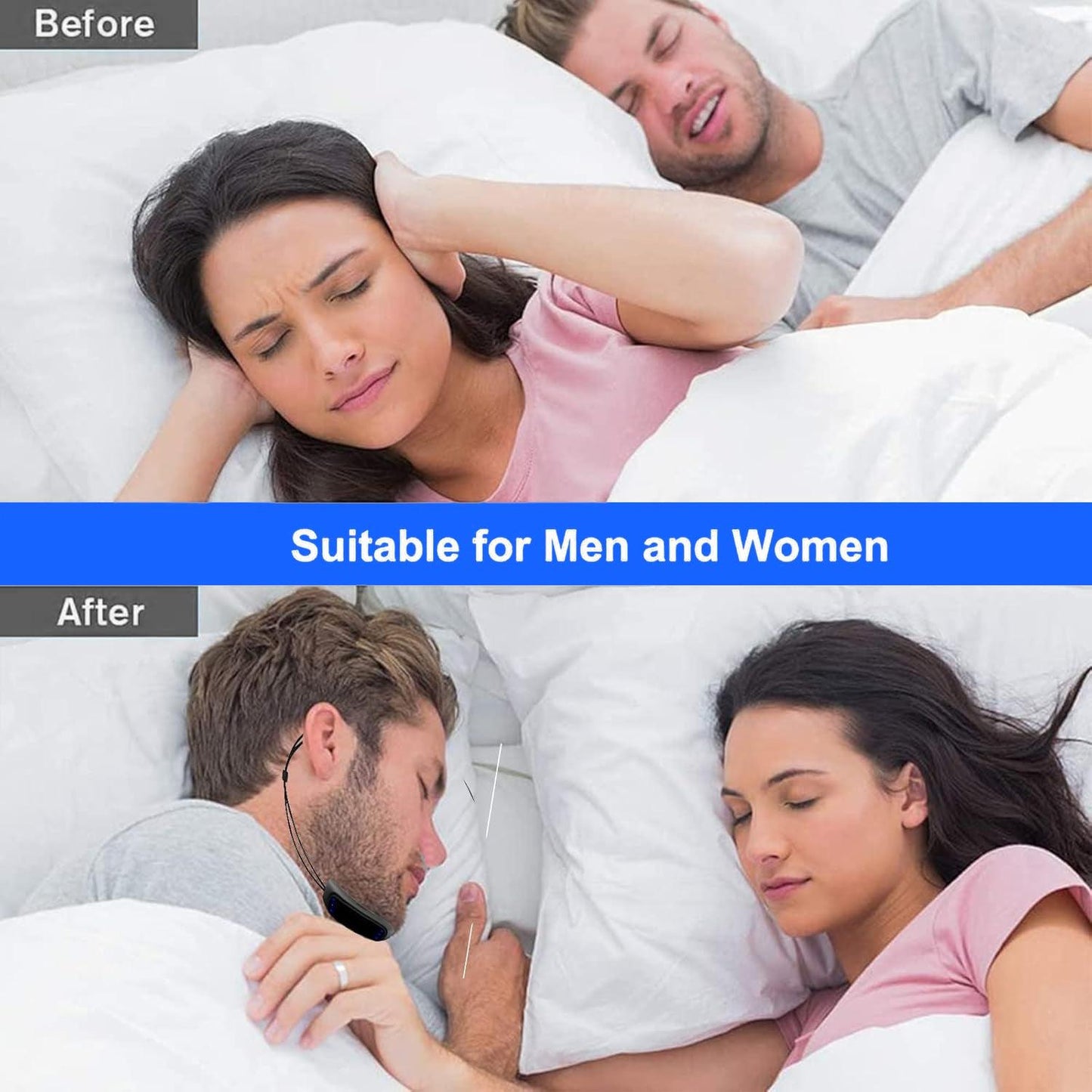 Anti Snore Device - Electric Micro Noise Stopper Sleep Apnea Aid Stop Snore HB