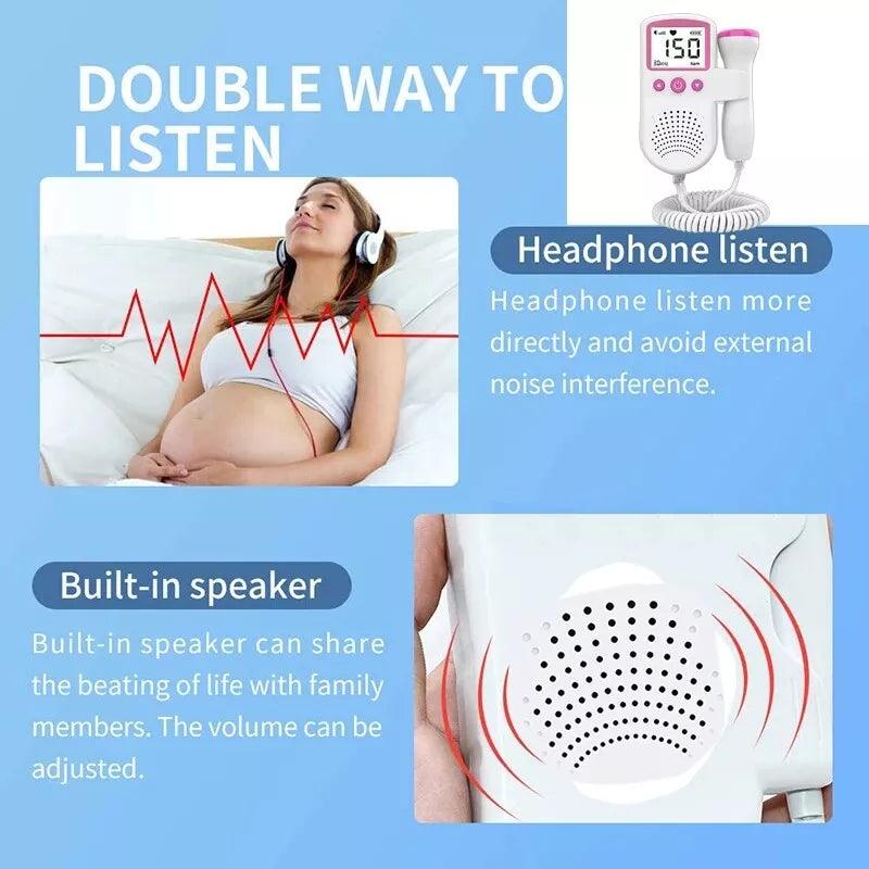 Baby Heart Monitor - Doppler Fetal Baby Heart Beat Rate Probe Prenatal Monitor Ultrasonic