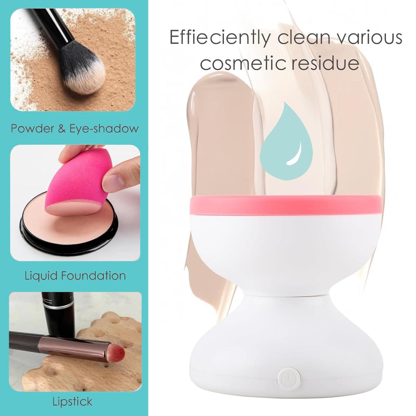 Cosmetic Brush Cleaner - Automatic Electric Makeup Brush Cleaning Machine Fast Clean Dryer