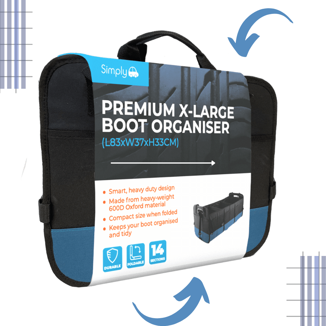 Car Boot Organiser - Heavy Duty Collapsible Foldable Tidy Pocket Storage