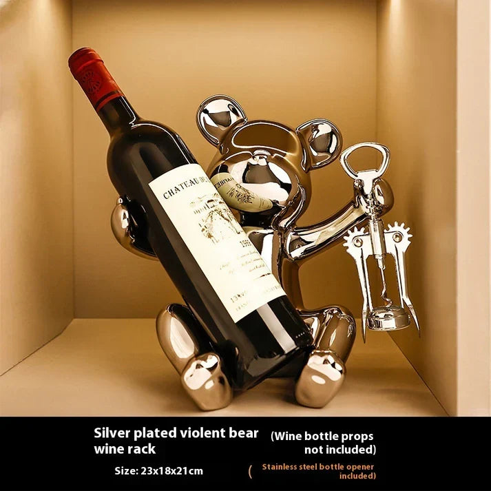 Entry Luxury Home White Porcelain Wine Rack Decoration