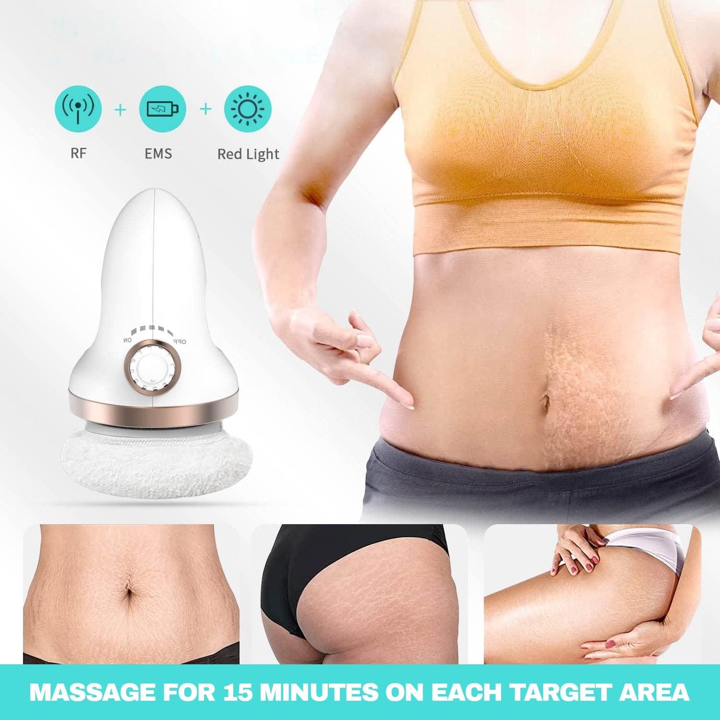 Anti Cellulite Massager - Cellulite Remover With 3 Washable Pads Handheld Anti-cellulite Massager UK