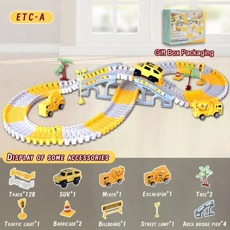 Adventure race track with track cars