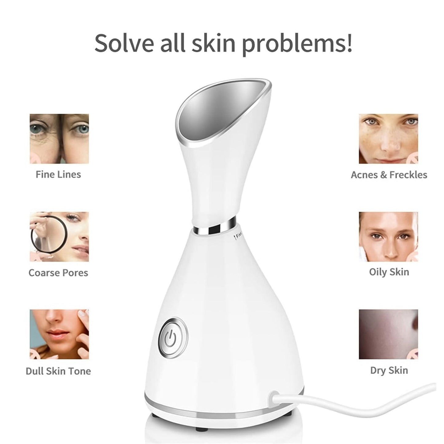 Facial Face Steamer - Nano Ionic Face Steamer Deep Clean Moisturizing Steaming Face Skin Care Hot Cold