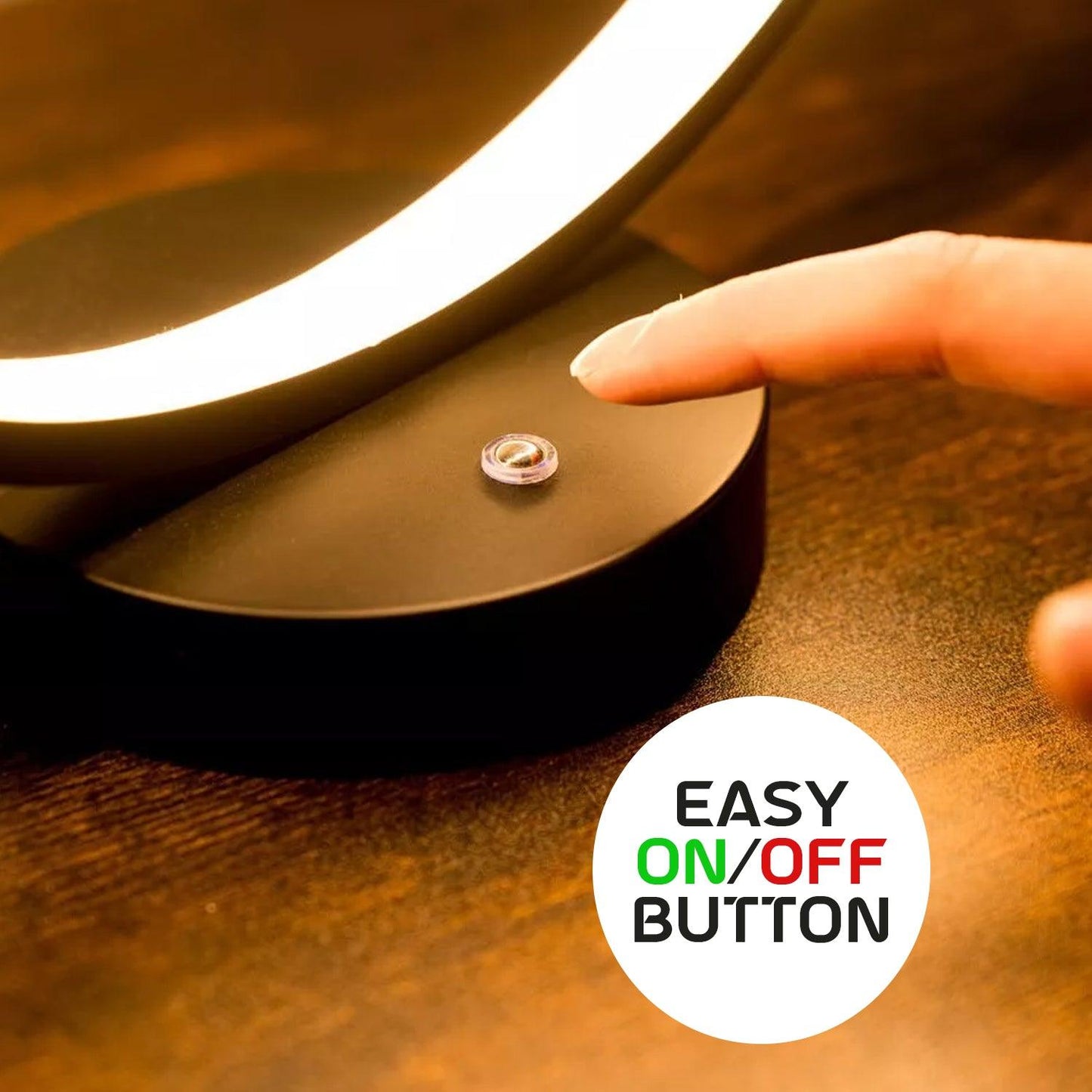 Living Room Table Lamp - Black Loop Table Lamp Touch Light Integrated Led Warm White Bedside Living Room