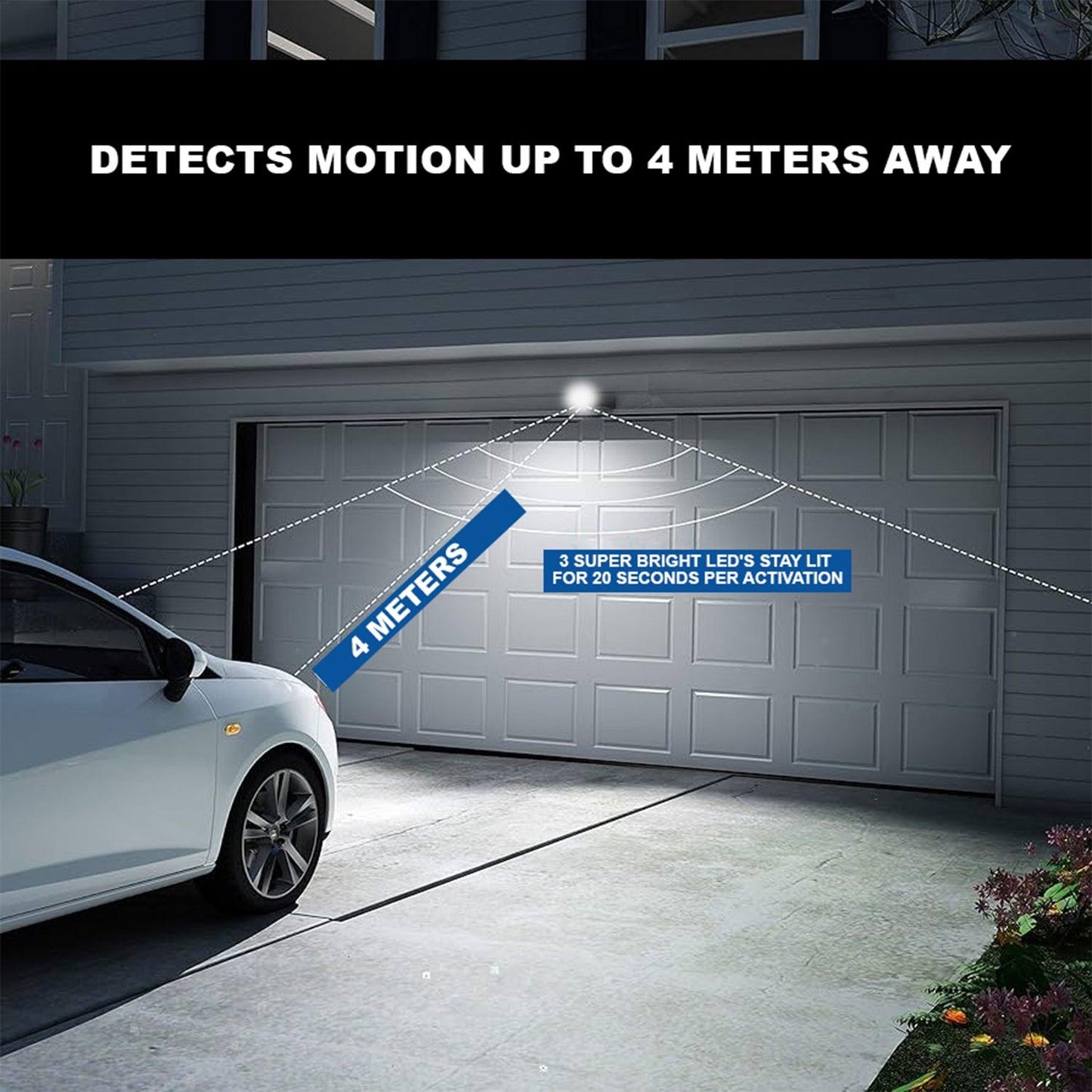 Motion Sensor Light - Battery Operated Motion Activated PIR Sensor Cordless Security Light