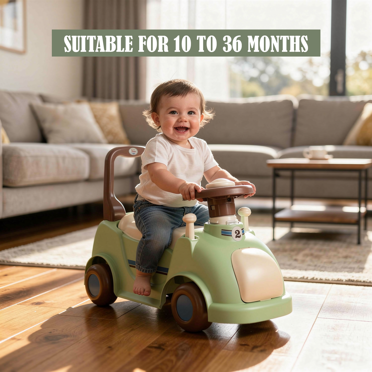 Push Along Car – Kids Ride On Push Car with Steering Wheel & Storage UK